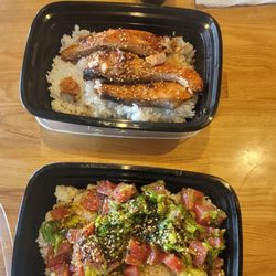 Ahi tuna & teriyaki salmon plates
