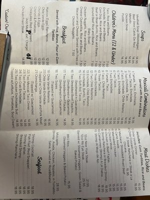 Menu photo 1 El Nuevo Mexicali III Springville, CA