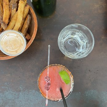 The Water Stop - Fries + Cranberry Margarita - American Near Me - Marfa, Texas The Water Stop - Fries + Cranberry Margarita - American Near Me - Marfa, Texas