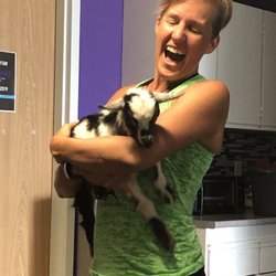 FX3 Fitness - Michelle (business owner) with an adorable baby goat! So much fun!