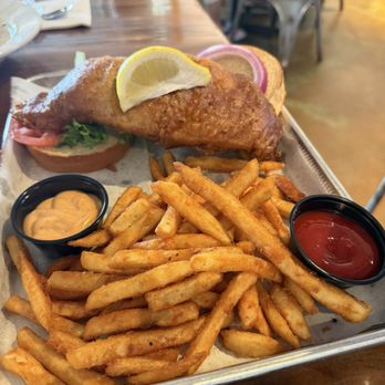 Cape Charles Brewing Company - Fish sandwich. - Breweries Near Me - Cape Charles, Virginia Cape Charles Brewing Company - Fish sandwich. - Breweries Near Me - Cape Charles, Virginia