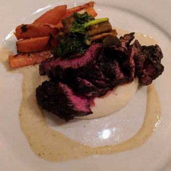 Restaurant Serenade - Hangar steak, potato puree,baby carrots, mushroom marmalade - American Near Me - Chatham, New Jersey Restaurant Serenade - Hangar steak, potato puree,baby carrots, mushroom marmalade - American Near Me - Chatham, New Jersey