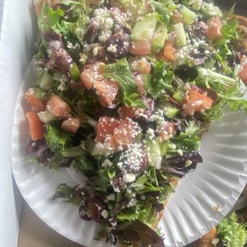 The Pizza Corner - Greek salad slice - Pizza Near Me - Bay Shore, New York The Pizza Corner - Greek salad slice - Pizza Near Me - Bay Shore, New York