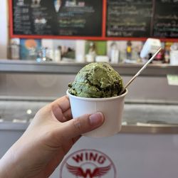"Tea and Cookies" ice cream (Matcha and chocolate cookie bits)