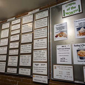 Nu Crepes - a menu on a wall - Creperies Near Me - Elmhurst, Illinois Nu Crepes - a menu on a wall - Creperies Near Me - Elmhurst, Illinois