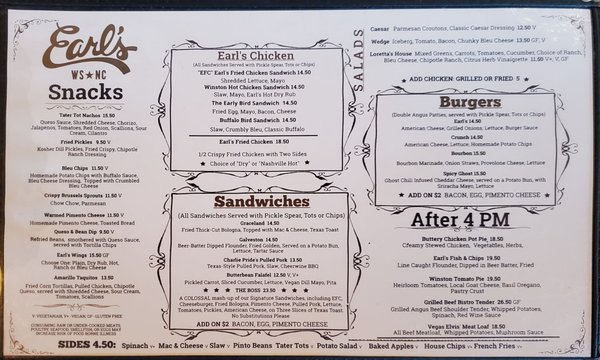 Menu photo 7 Earl's Winston-Salem, NC