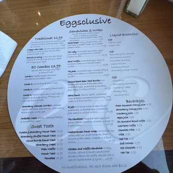 Eggsclusive Cafe - menu - Breakfast & Brunch Near Me - Rockford, Illinois
