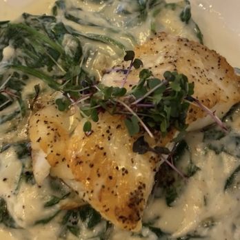 Federal American Grill - Chilean Sea Bass with creamed spinach - New American Near Me - Katy, Texas