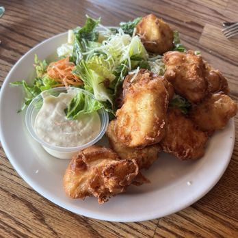 F Street Station - Fish and chips (or in this case salad) - American Near Me - Anchorage, Alaska F Street Station - Fish and chips (or in this case salad) - American Near Me - Anchorage, Alaska