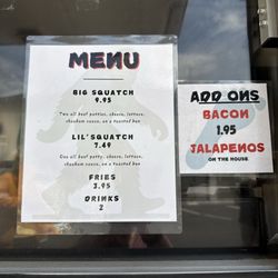 Smash Squatch - Menu