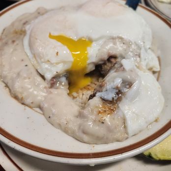 Egg Works - Haole Loco ($15.50):  inside the comforting loco moco "remix" with the egg yolk oozing, 8/10! - Breakfast & Brunch Near Me - Las Vegas, Nevada