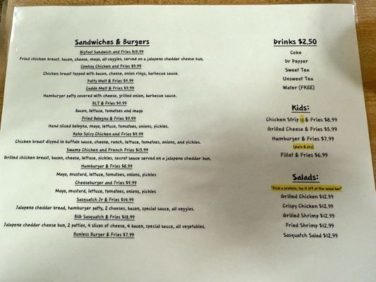 Menu photo 1 Honey Hole Cafe Marshall, TX