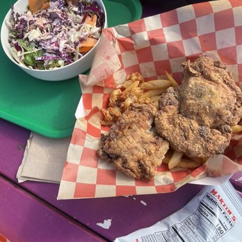 Zinnia's Dinette - Buttermilk fried chicken thighs basket and cabbage salad - Salad Near Me - Craryville, New York