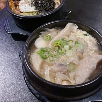 Kong Pocha - Rice Cake + Dumpling Soup + Spicy Pork Hot Stone Bibimbap - Korean Near Me - Baltimore, Maryland Kong Pocha - Rice Cake + Dumpling Soup + Spicy Pork Hot Stone Bibimbap - Korean Near Me - Baltimore, Maryland