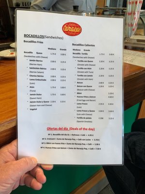 Menu photo 3 Cafè Caracas Barcelona, B Menu photo 3 Cafè Caracas Barcelona, B