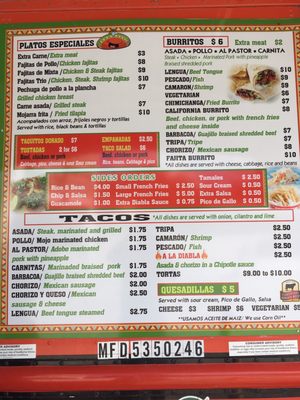Menu photo 3 The Taco Truck Stuart, FL