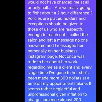 Posh Salon & Spa - My message to the business owner that she never responded to - Waxing Near Me - Barre, Vermont
