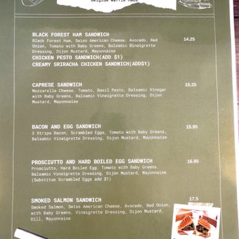 Belgium Waffle Haus - Sandwich menu - Coffee & Tea Near Me - Granada Hills, California