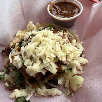 Taqueria La Gallina - Carne Asada taco with cheese - Mexican Near Me - Half Moon Bay, California Taqueria La Gallina - Carne Asada taco with cheese - Mexican Near Me - Half Moon Bay, California