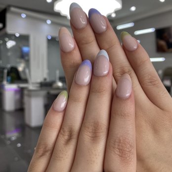 Rumors Nails & Spa - multi colored tip full set (colors: 04, 47, 16, 42, 67) - Nail Salons Near Me - Houston, Texas Rumors Nails & Spa - multi colored tip full set (colors: 04, 47, 16, 42, 67) - Nail Salons Near Me - Houston, Texas