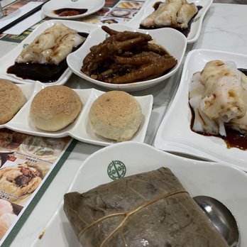 Tim Ho Wan - Shrimp rice roll, BBQ pork buns, chicken feet, lotus sticky rice. Didn't photograph everything else because we ate it to quickly haha - Dim Sum Near Me - Irvine, California