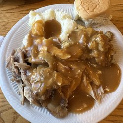 Peppermill Restaurant - Turkey dinner, mashed potatoes and stuffing.