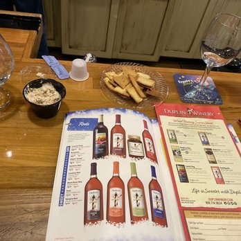 Duplin Winery - Wine tasting booklet, card to rate your favorites and cheese dip snack - Wine Tasting Room Near Me - N Myrtle Beach, South Carolina Duplin Winery - Wine tasting booklet, card to rate your favorites and cheese dip snack - Wine Tasting Room Near Me - N Myrtle Beach, South Carolina