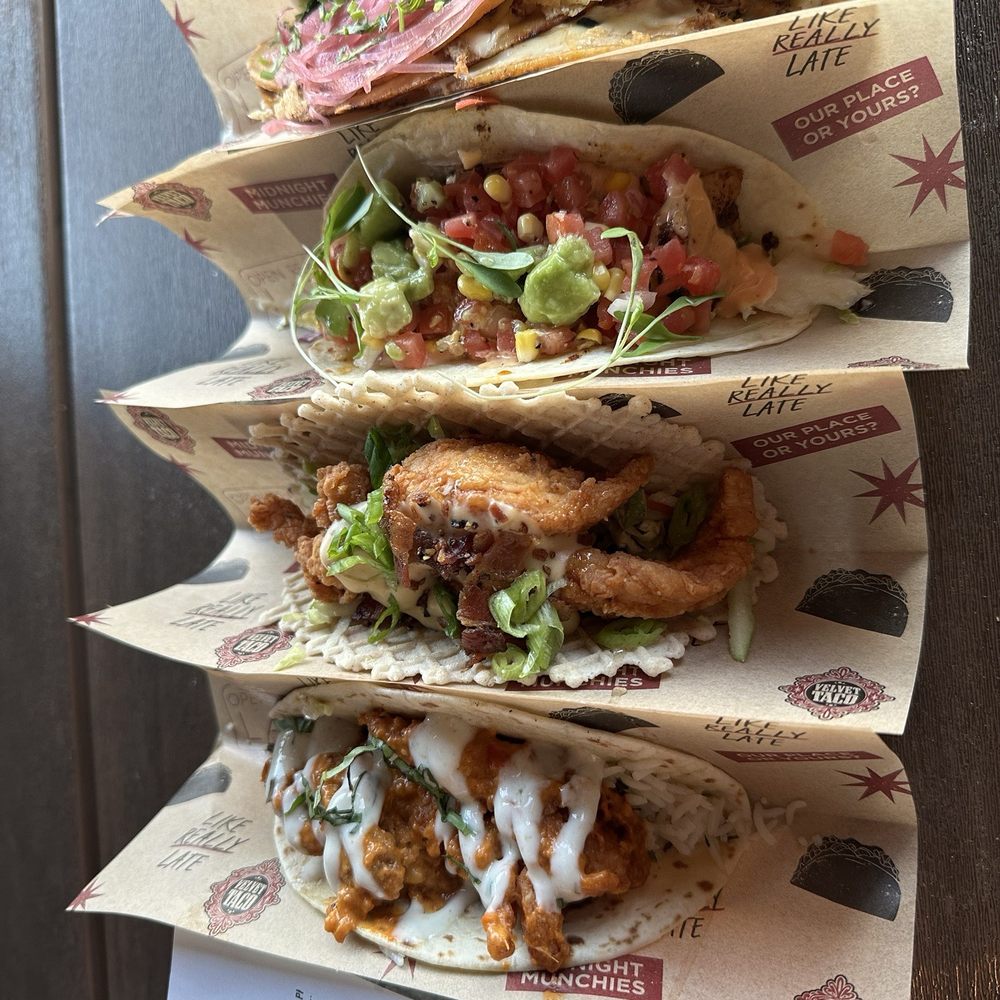 Velvet Taco - #3 Spicy Tikka Chicken #18 Chicken & Waffle #17 Mexi-Cali Shrimp * NEW* #9 Quesa Birria Duo - New American Near Me - Grapevine, Texas Velvet Taco - #3 Spicy Tikka Chicken #18 Chicken & Waffle #17 Mexi-Cali Shrimp * NEW* #9 Quesa Birria Duo - New American Near Me - Grapevine, Texas