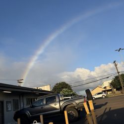 Kauai Kookie Bakery & Kitchen - Rainbow outside the restaurant.