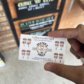 Dexters Smoothie Coffee Vault - Punch card - Coffee & Tea Near Me - Norwich, Connecticut
