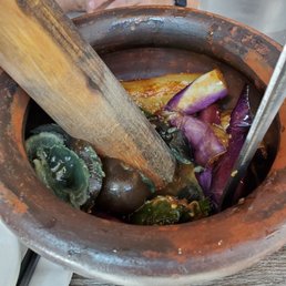 Eggplant and century old egg Eggplant and century old egg