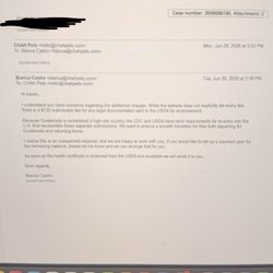 Central Houston Animal Hospital - They sent document to themselves internally instead of sent customer
