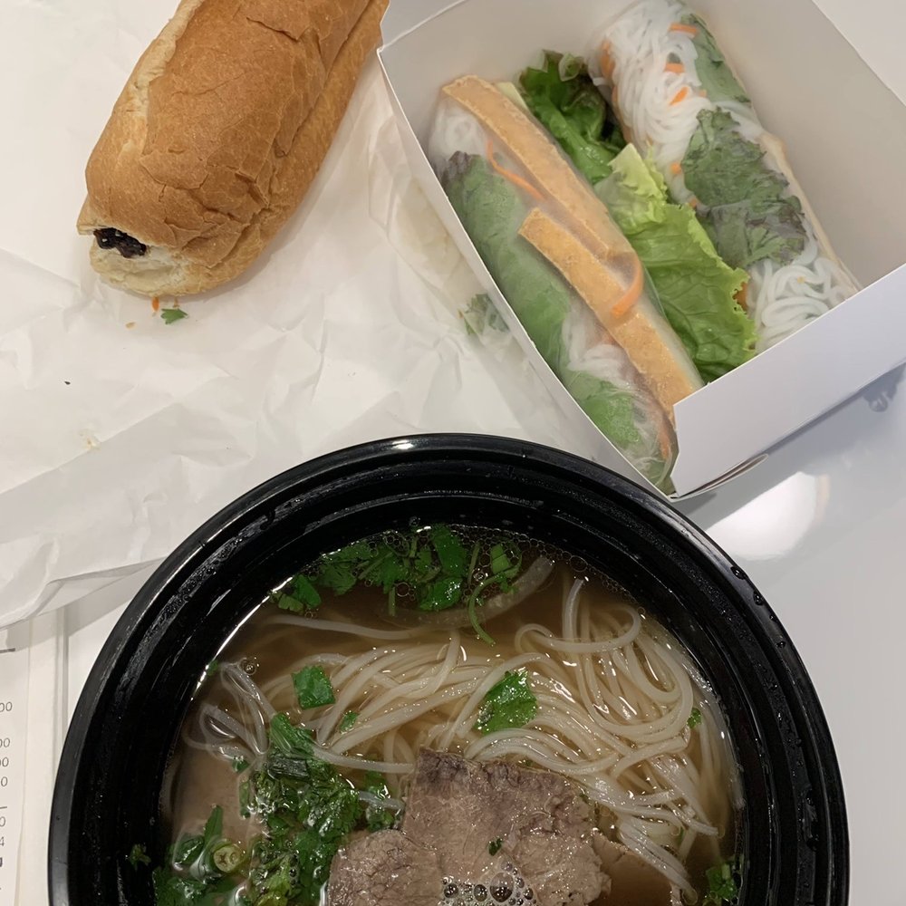 Fare Market - Brisket pho, tofu summer rolls and a poor angle of end delicious pork banh mi - Vietnamese Near Me - Freeland, Washington Fare Market - Brisket pho, tofu summer rolls and a poor angle of end delicious pork banh mi - Vietnamese Near Me - Freeland, Washington