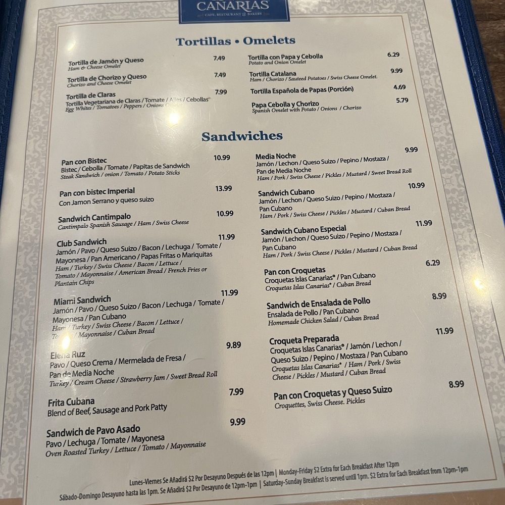 Islas Canarias Cafe - Menu - Spanish Near Me - Miami, Florida Islas Canarias Cafe - Menu - Spanish Near Me - Miami, Florida