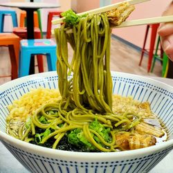 Green Tea Soba Noodles Soup , made with Matcha & Buckwheat