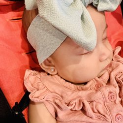Piercing Pagoda - Our 2 month old daughter with the 14K 5mm CZ