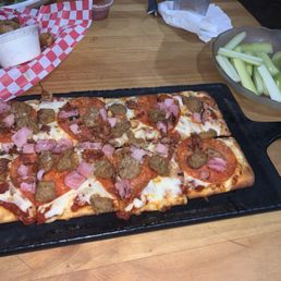 Meat lovers flatbread. Excellent Meat lovers flatbread. Excellent