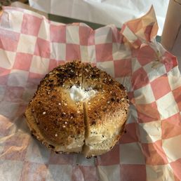 Toasted everything bagel Toasted everything bagel