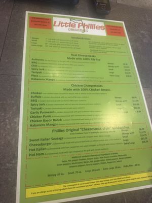 Menu photo 1 Little Phillies Cheesesteaks Satellite Beach, FL