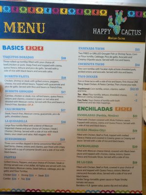 Menu photo 2 Happy Cactus Mexican Cocina Dunedin, FL Menu photo 2 Happy Cactus Mexican Cocina Dunedin, FL