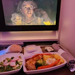 Hawaiian Airlines - Lunch service. Today it was jidori chicken