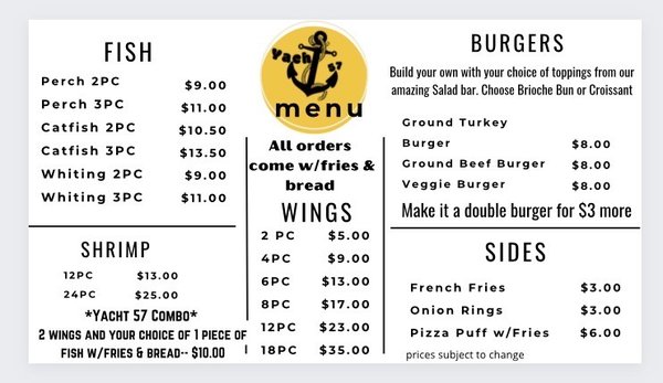 Menu photo 3 Yacht 57 Chicago, IL Menu photo 3 Yacht 57 Chicago, IL