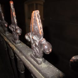 Destination Ghost Tours - Mercer House... Broken Tip from Mysterious "Fall" where the Boy "Victim" landed Head Impaled here!