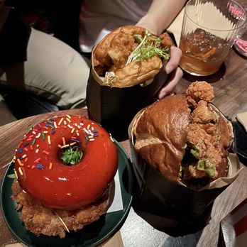 Double Chicken Please - Donut chicken sandwich - Cocktail Bars Near Me - New York, New York