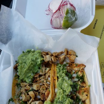 Tacos 46 - Chicken (pollo) tacos with guac - Mexican Near Me - Indianapolis, Indiana Tacos 46 - Chicken (pollo) tacos with guac - Mexican Near Me - Indianapolis, Indiana