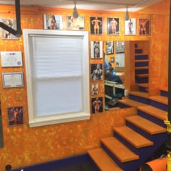 The Wolff's Den - A view of the stairs headed up to the second floor of my facility!