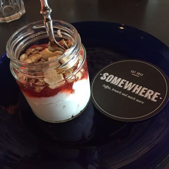 Somewhere - Yogurt with granola and jam - Breakfast & Brunch Near Me - Barcelona, B Somewhere - Yogurt with granola and jam - Breakfast & Brunch Near Me - Barcelona, B