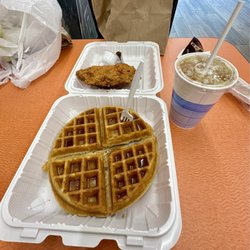 The Rev. Al Sharpton. $32 for a waffle, chicken breast, wing, and juice. Ima definately only visit the uptown location from now on