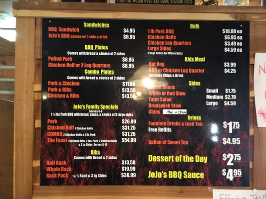 Menu photo 1 Jo Jo's Backyard BBQ Lancaster, SC