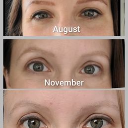 Microblading progression over 7 months